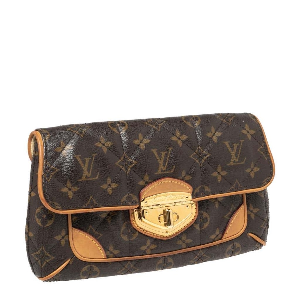 Authentic RARE Louis Vuitton Monogramed Clutch bag with Gold clasp - Picture 3 of 8